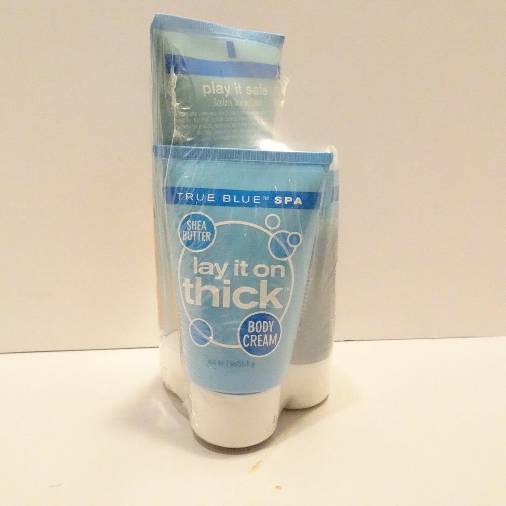 Bath Body Works True Blue Spa BODY CREAM Lay It On Thick 2 oz Skin Scrub Tanning